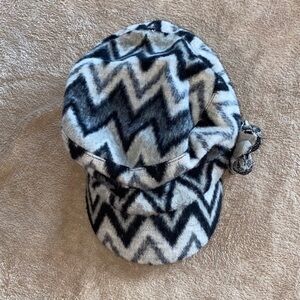 y2k Chevron Patterned hat / black & white chevron Cap